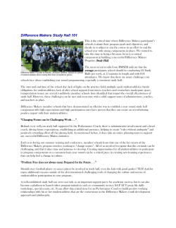 Difference Maker Study Hall 101