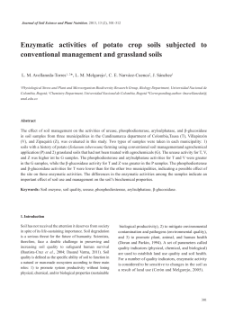 Enzymatic activities of potato crop soils subjected to