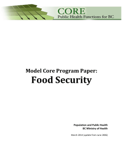 Food Security - Model Core Program Paper