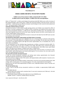 enada: games and bets, the sector`s figures