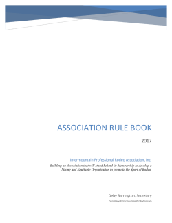 Association Rule Book - Intermountain Pro Rodeo