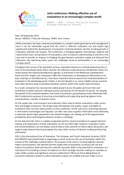 Joint conference: Making effective use of evaluations in