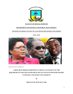 (Whatsapp ,facebooketc) in the ZANU PF`s factionalism