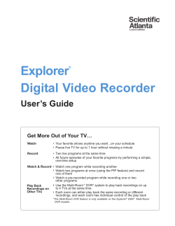 User`s Guide_Explorer Digital Video Recorder User`s