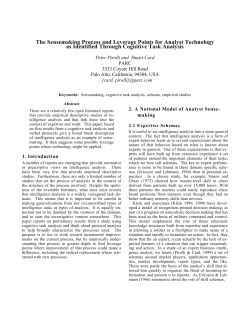 The Sensemaking Process and Leverage Points for Analyst
