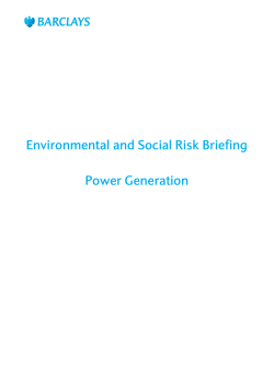 Environmental and Social Risk Briefing Power Generation