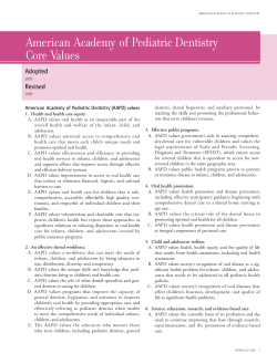 American Academy of Pediatric Dentistry Core Values