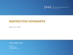 RESTRICTIVE COVENANTS