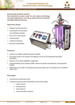 Customized Reactors for Photochemistry and Photobiology
