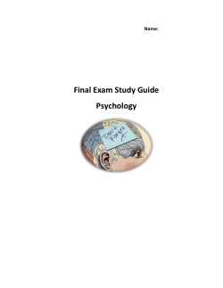 Psychology Semester Final Study Guide
