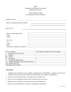 IS Visit Report Form - Web Hosting (community.wvu.edu)
