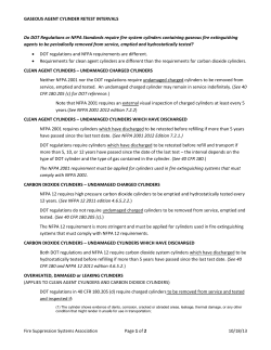 DOT vs NFPA Requirements for Testing of System Cylinders
