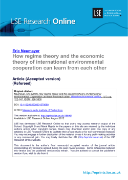 How regime theory and the economic theory of international