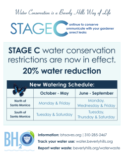 STAGE C water conservation restrictions are now in effect. 20