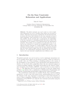 On the Sum Constraint: Relaxation and Applications