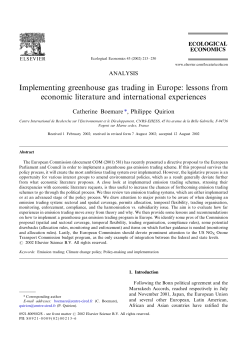 Implementing greenhouse gas trading in Europe