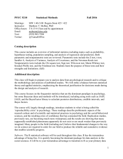 PSYC 5210 Statistical Methods Fall 2016