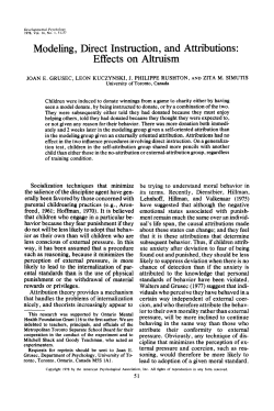 Modeling, Direct Instruction, and Attributions: Effects on Altruism