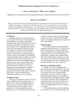 Montana Producers` Response to Cover Crop Survey