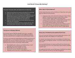 How Should I Choose My Pathway?