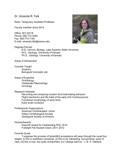 Dr. Amanda R. Falk Rank: Temporary Assistant Professor Faculty