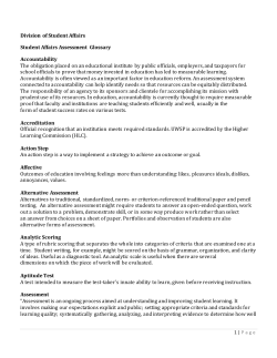 Division of Student Affairs Student Affairs Assessment