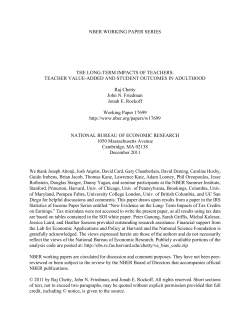 The Long-Term Impacts of Teachers: Teacher Value