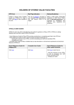 HOLDERS OF STORED VALUE FACILITIES
