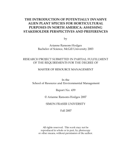 the introduction of potentially invasive alien plant species for