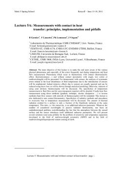 Lecture 5A: Measurements with contact in heat transfer: principles