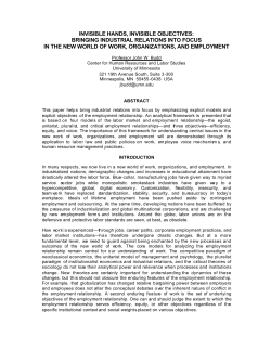 invisible hands, invisible objectives