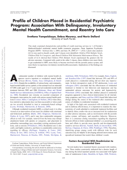 Profile of Children Placed in Residential Psychiatric