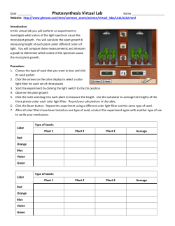 Photosynthesis Virtual Lab