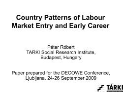 1. dia - Development of Competencies in the World of Work and