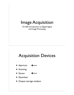 Image Acquisition Acquisition Devices