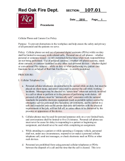 Cellular Phone and Camera Use Policy