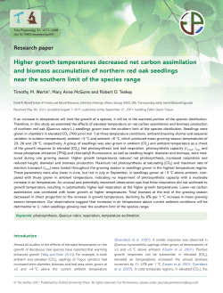 Higher growth temperatures decreased net carbon assimilation and