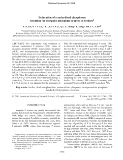 Estimation of standardized phosphorus retention for inorganic
