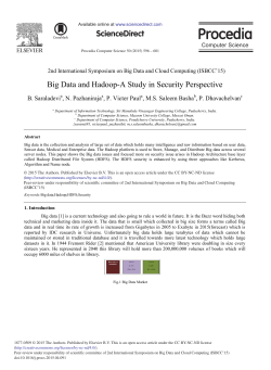 Big Data and Hadoop-a Study in Security Perspective