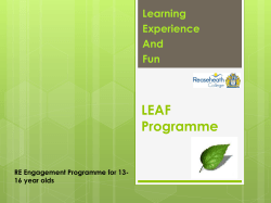 LEAF Programme - Reaseheath College