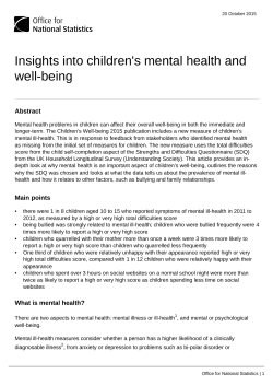 Insights into children`s mental health and well-being