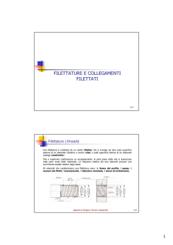 FILETTATURE E COLLEGAMENTI FILETTATI