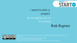 Risk Register - PMD Pro Starter