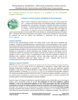 Participation Guidelines - Colorado Department of Education
