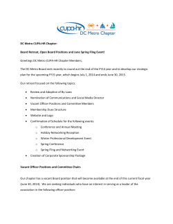 DC Metro CUPA-HR Chapter: Board Retreat, Open Board Positions