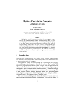 Lighting Controls for Computer Cinematography