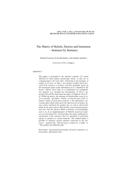The Matrix of Beliefs, Desires and Intentions &ndash; Sentence by Sentence