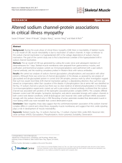 Altered sodium channel-protein associations in critical illness