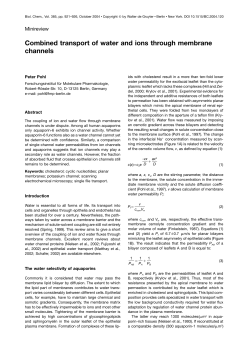 Combined transport of water and ions through membrane