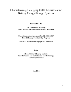 Characterizing Emerging Cell Chemistries for Battery Energy